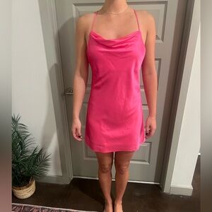 Pink Satin Slip Dress